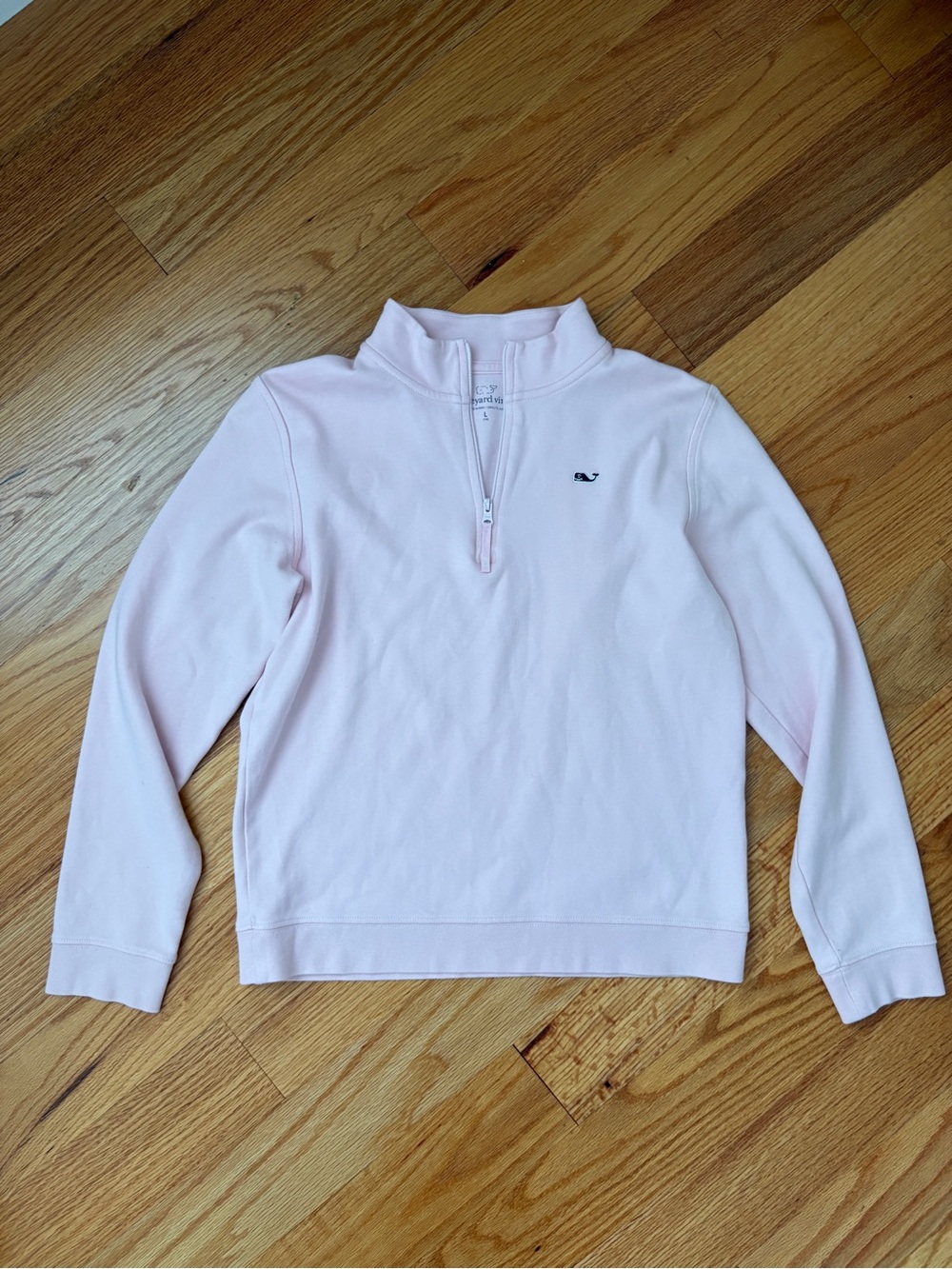 Vineyard Vines Girls Pale Pink Half-Zip Pullover Hoodie